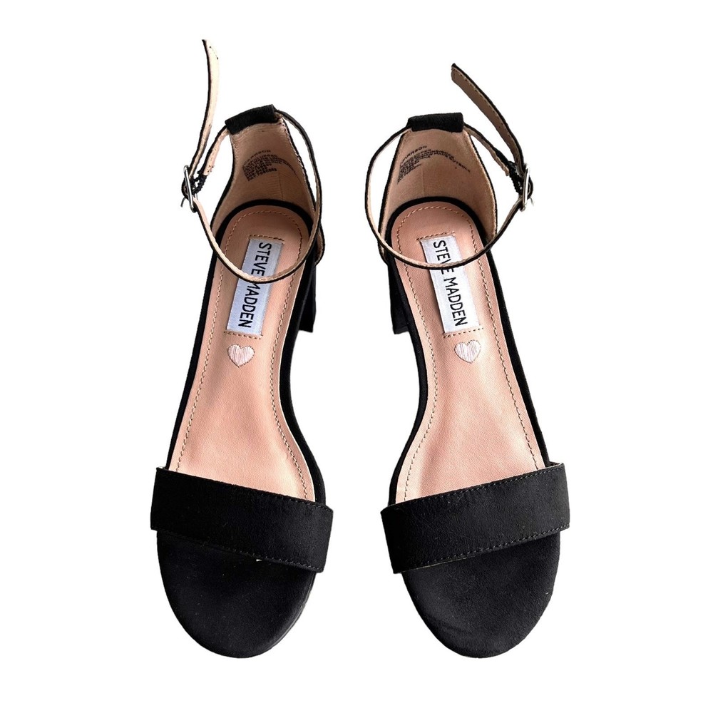 Steeve Madden Black Dress Sandals Microsuede JCarrson Women’s Size 5.5